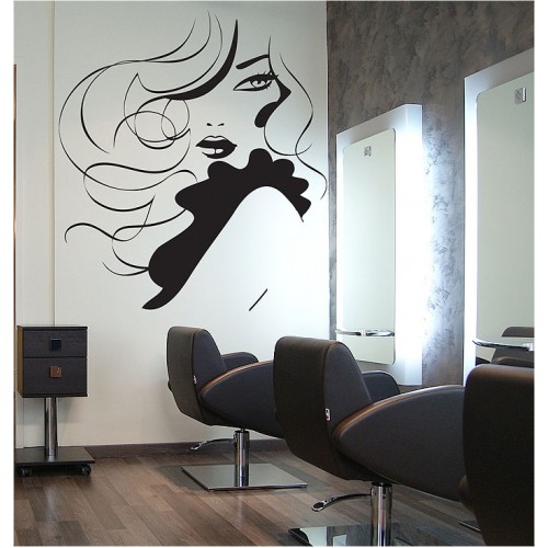 Face girl hair Beauty Salon Wandaufkleber Wandtattoo